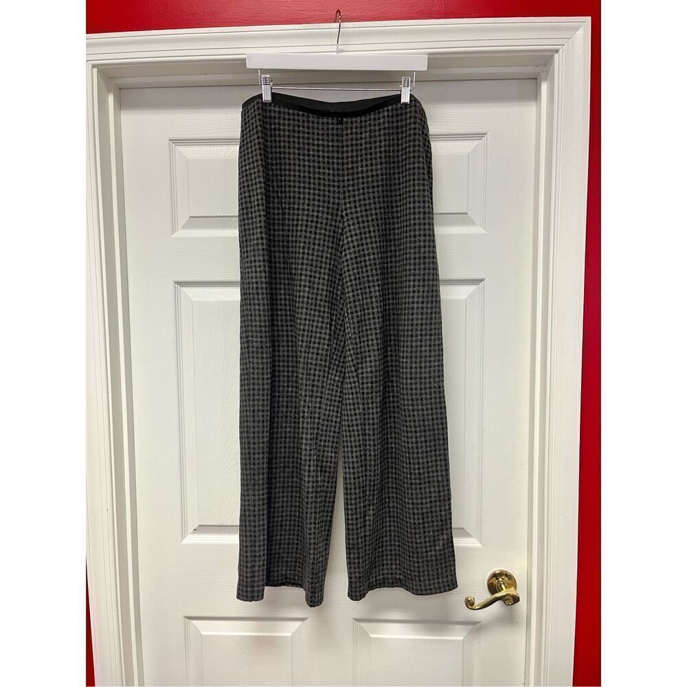 J. Jill Gray & Black Check Ponte Knit Pull On Ponte Knit Pants sz LP NWOT